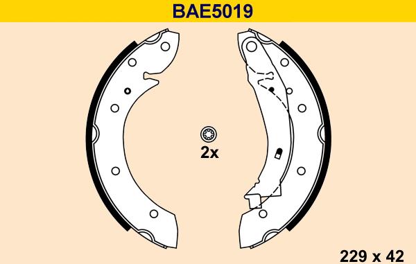 Barum BAE5019 - Brake Shoe Set autospares.lv