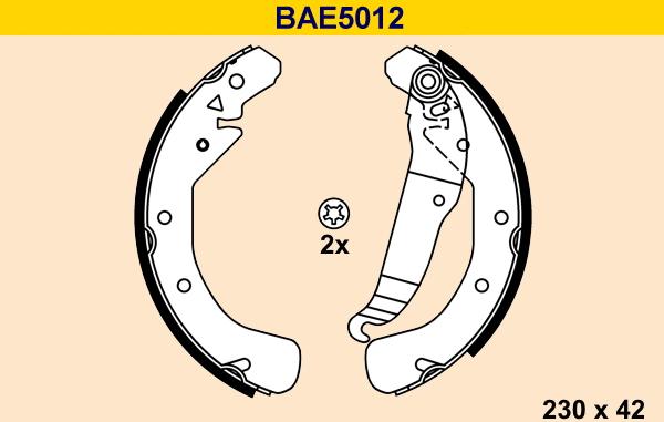 Barum BAE5012 - Brake Shoe Set autospares.lv