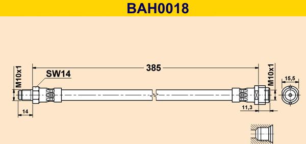 Barum BAH0018 - Brake Hose autospares.lv
