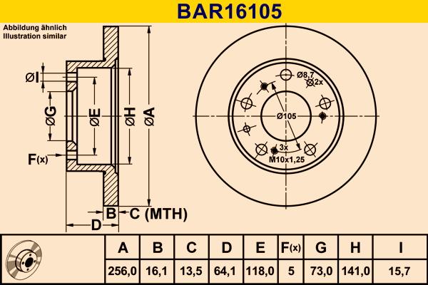 Barum BAR16105 - Brake Disc autospares.lv