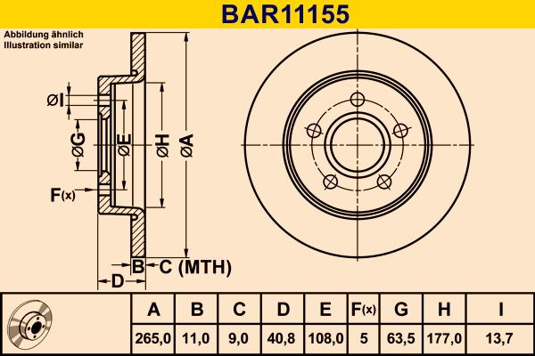 Barum BAR11155 - Brake Disc autospares.lv