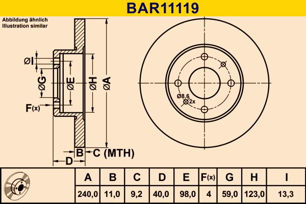 Barum BAR11119 - Brake Disc autospares.lv