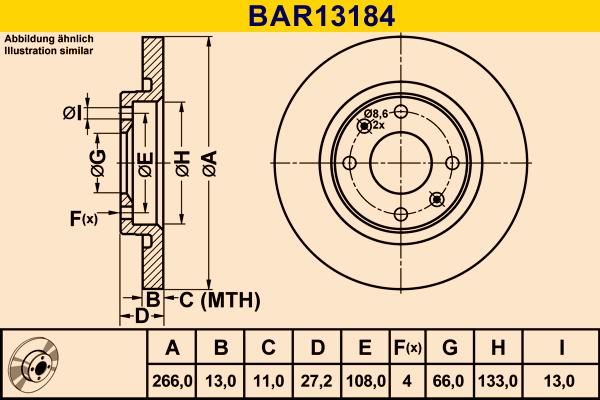 Barum BAR13184 - Brake Disc autospares.lv