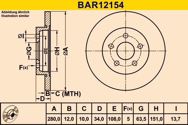 Barum BAR12154 - Brake Disc autospares.lv