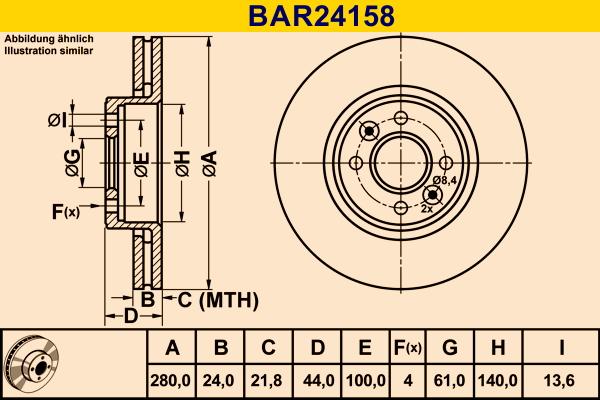Barum BAR24158 - Brake Disc autospares.lv