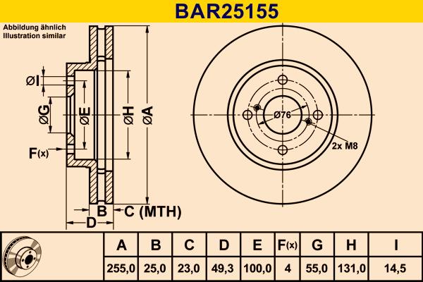 Barum BAR25155 - Brake Disc autospares.lv