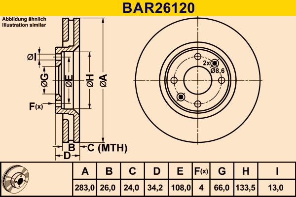 Barum BAR26120 - Brake Disc autospares.lv