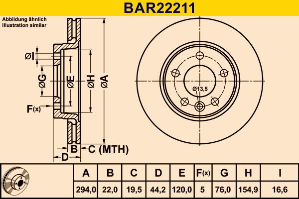 Barum BAR22211 - Brake Disc autospares.lv