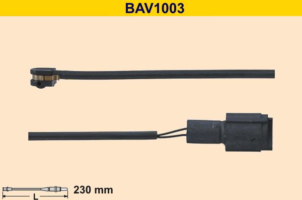 Barum BAV1003 - Warning Contact, brake pad wear autospares.lv