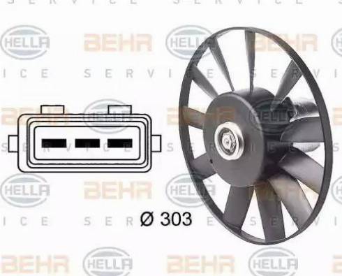 BEHR HELLA Service 8EW 009 144-501 - Fan, radiator autospares.lv