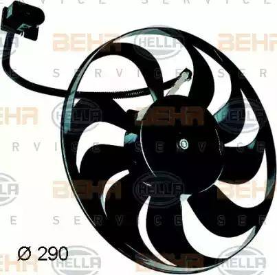 BEHR HELLA Service 8EW 351 043-311 - Fan, radiator autospares.lv