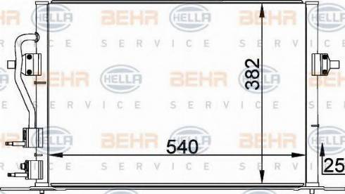 BEHR HELLA Service 8FC 351 035-584 - Condenser, air conditioning autospares.lv