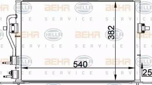 BEHR HELLA Service 8FC 351 035-581 - Condenser, air conditioning autospares.lv