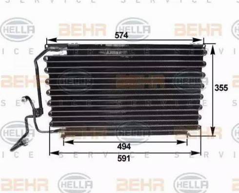 BEHR HELLA Service 8FC 351 035-241 - Condenser, air conditioning autospares.lv