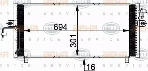 BEHR HELLA Service 8FC 351 038-491 - Condenser, air conditioning autospares.lv