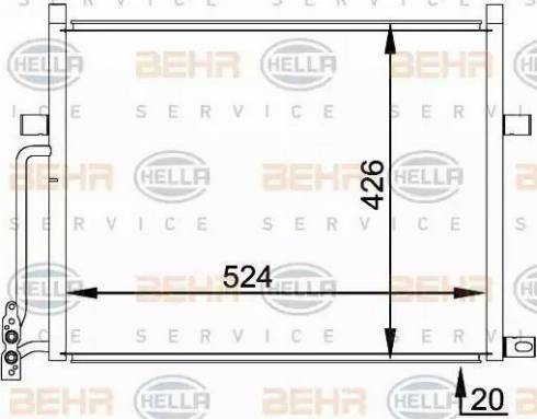 BEHR HELLA Service 8FC 351 038-204 - Condenser, air conditioning autospares.lv