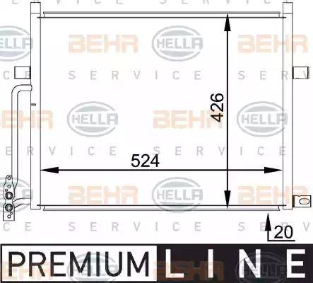 BEHR HELLA Service 8FC 351 038-201 - Condenser, air conditioning autospares.lv