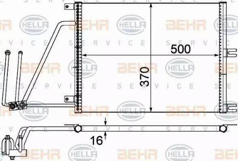 BEHR HELLA Service 8FC 351 037-634 - Condenser, air conditioning autospares.lv