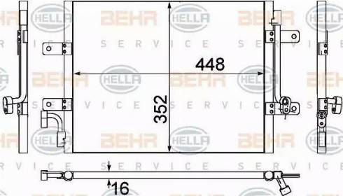 BEHR HELLA Service 8FC 351 309-301 - Condenser, air conditioning autospares.lv