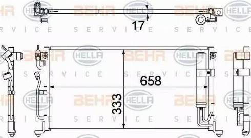 BEHR HELLA Service 8FC 351 304-441 - Condenser, air conditioning autospares.lv