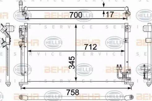 BEHR HELLA Service 8FC 351 304-231 - Condenser, air conditioning autospares.lv