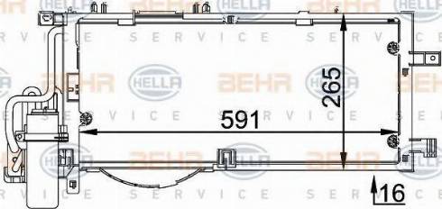 BEHR HELLA Service 8FC 351 300-614 - Condenser, air conditioning autospares.lv