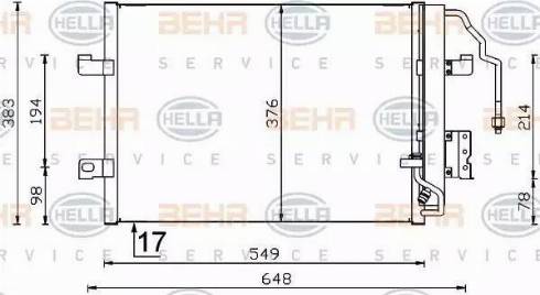 BEHR HELLA Service 8FC 351 301-364 - Condenser, air conditioning autospares.lv