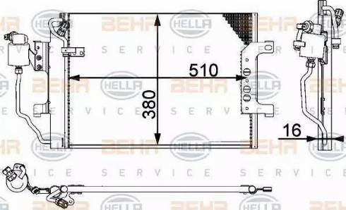 BEHR HELLA Service 8FC 351 301-361 - Condenser, air conditioning autospares.lv