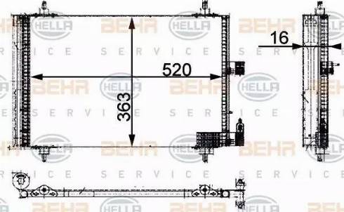 BEHR HELLA Service 8FC 351 301-384 - Condenser, air conditioning autospares.lv