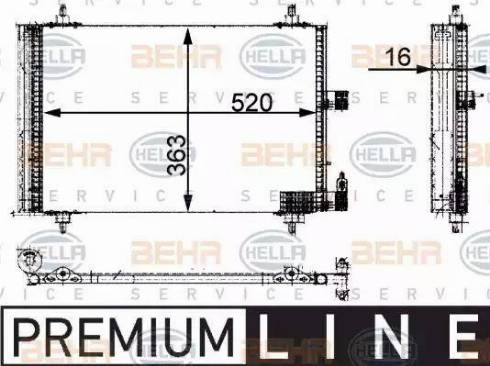 BEHR HELLA Service 8FC 351 301-381 - Condenser, air conditioning autospares.lv