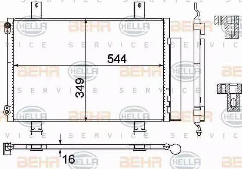 BEHR HELLA Service 8FC 351 303-494 - Condenser, air conditioning autospares.lv