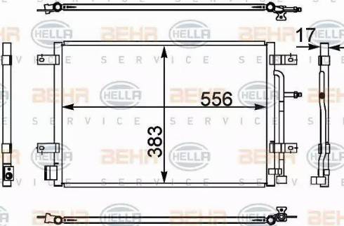 BEHR HELLA Service 8FC 351 302-441 - Condenser, air conditioning autospares.lv