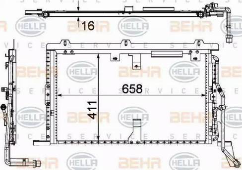 BEHR HELLA Service 8FC 351 302-594 - Condenser, air conditioning autospares.lv