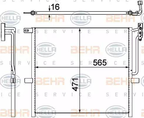 BEHR HELLA Service 8FC 351 302-581 - Condenser, air conditioning autospares.lv