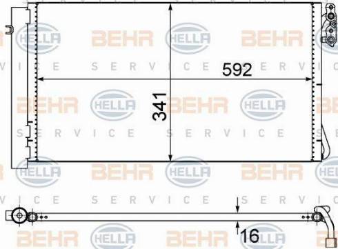 BEHR HELLA Service 8FC 351 302-624 - Condenser, air conditioning autospares.lv