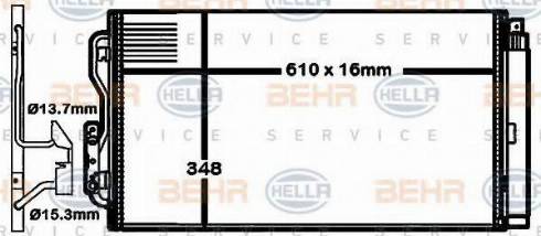 BEHR HELLA Service 8FC 351 316-581 - Condenser, air conditioning autospares.lv