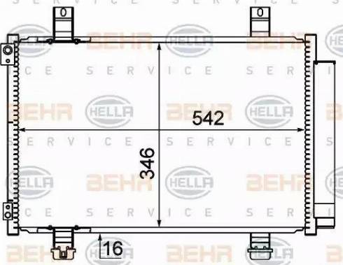 BEHR HELLA Service 8FC 351 310-291 - Condenser, air conditioning autospares.lv