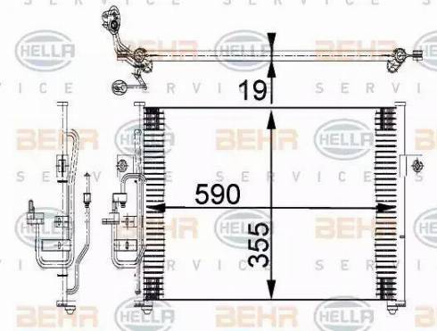 BEHR HELLA Service 8FC 351 318-021 - Condenser, air conditioning autospares.lv