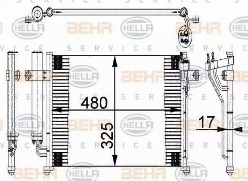 BEHR HELLA Service 8FC 351 318-071 - Condenser, air conditioning autospares.lv