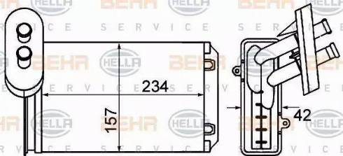 BEHR HELLA Service 8FH 351 001-611 - Heat Exchanger, interior heating autospares.lv