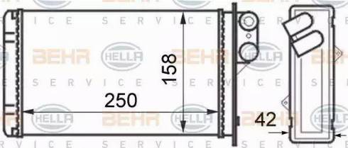 BEHR HELLA Service 8FH 351 024-331 - Heat Exchanger, interior heating autospares.lv