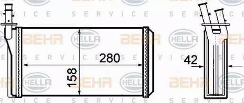 BEHR HELLA Service 8FH 351 308-401 - Heat Exchanger, interior heating autospares.lv