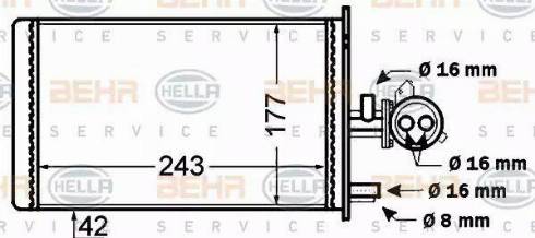 BEHR HELLA Service 8FH 351 308-181 - Heat Exchanger, interior heating autospares.lv