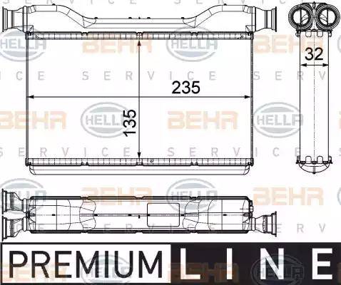 BEHR HELLA Service 8FH 351 315-491 - Heat Exchanger, interior heating autospares.lv