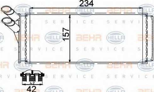 BEHR HELLA Service 8FH 351 311-424 - Heat Exchanger, interior heating autospares.lv