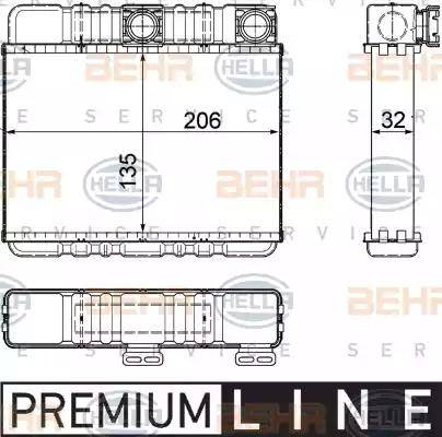 BEHR HELLA Service 8FH 351 311-331 - Heat Exchanger, interior heating autospares.lv