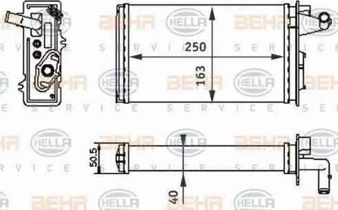 BEHR HELLA Service 8FH 351 313-041 - Heat Exchanger, interior heating autospares.lv