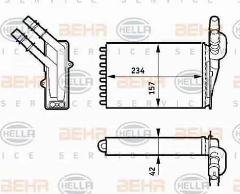 BEHR HELLA Service 8FH 351 313-391 - Heat Exchanger, interior heating autospares.lv