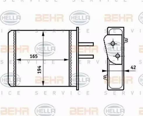 BEHR HELLA Service 8FH 351 313-351 - Heat Exchanger, interior heating autospares.lv