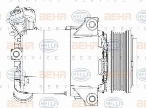 BEHR HELLA Service 8FK 351 006-311 - Compressor, air conditioning autospares.lv